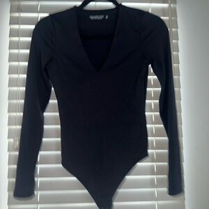 Abercrombie & Fitch Deep V-Neck Black Bodysuit